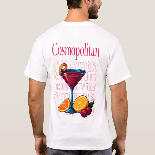 Cosmopolitan T-Shirt – Chic Pink Martini Cocktail (Verso)