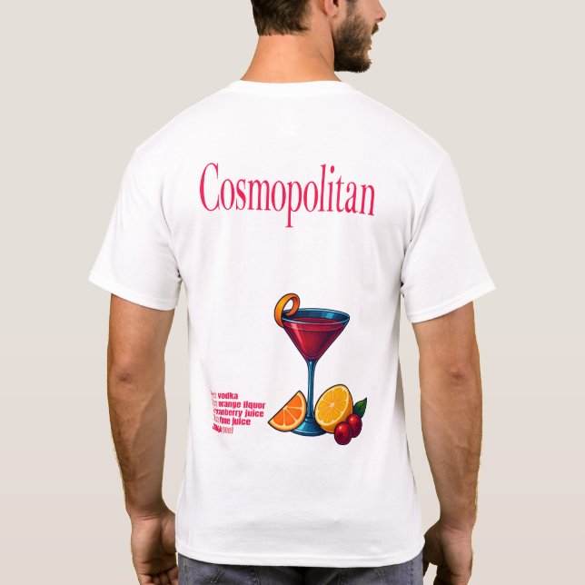 Cosmopolitan T-Shirt – Chic Pink Martini Cocktail (Verso)