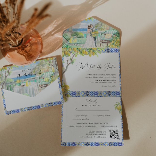 Costa Amalfi | Casamento de Azulejos mediterrânico (Criador carregado)