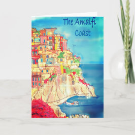 Costa de Amalfi do cartão de Italia pelo artista