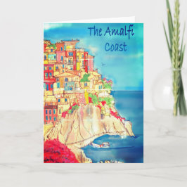 Costa de Amalfi do cartão de Italia pelo artista