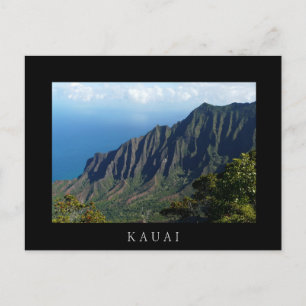 Costa de Na Pali em Kauai cartão postal com texto 