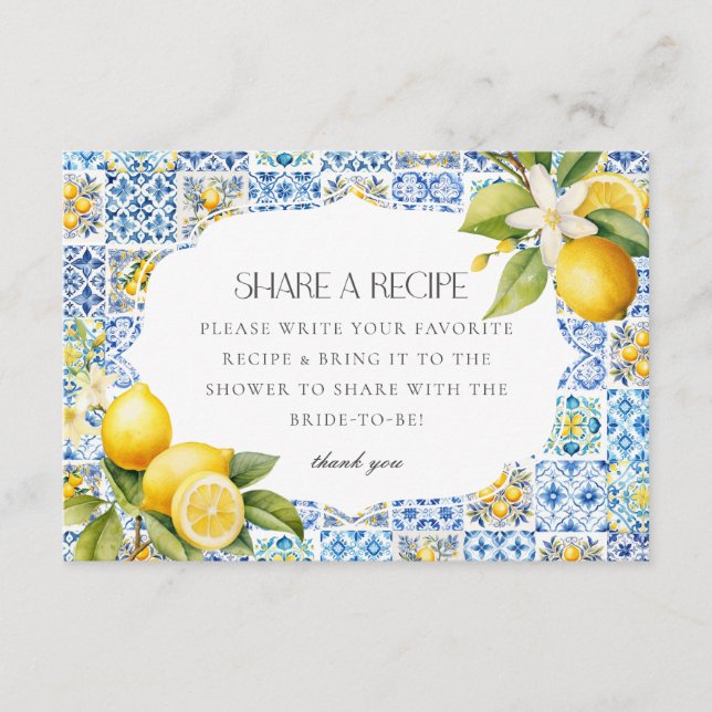 Costa do Amalfi Itália Compartilha Receita Convite (Frente)