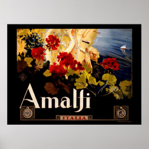 Costa do Amalfi - Itália Poster de viagens Art Gr