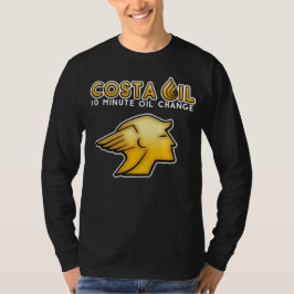 Costa Oil Empregado Camisa Preta de Longa Folga