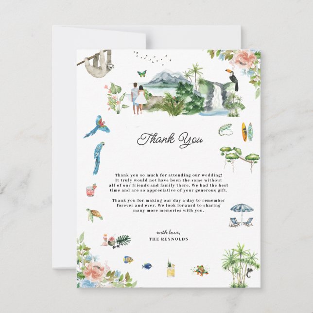 Costa Rica | Agradecimento de Casamento Ilustrado (Frente)