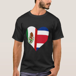 Costa Rica Mexicana Camisa Sinalizador Coração Cos