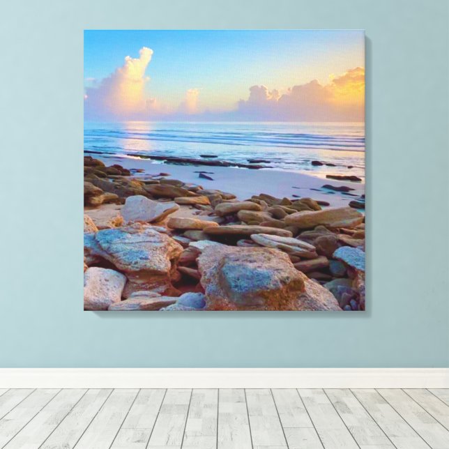 Costa rochosa à beira do Oceano Canvas  (Insitu(piso de madeira))