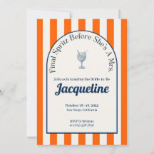 Costeira Spritz Bachelorette Itinerary, Convite