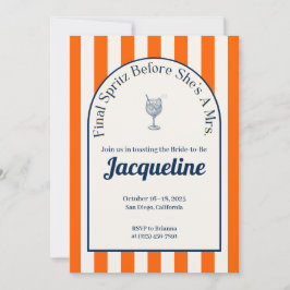 Costeira Spritz Bachelorette Itinerary, Convite