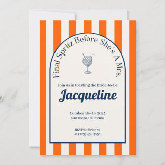 Costeira Spritz Bachelorette Itinerary, Convite