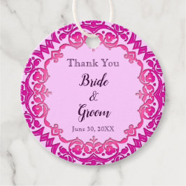 Costume De Arte De Vintagem Rosa Obrigado Etiqueta