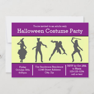 Costume Silhouette Purple - Convite para Festas de