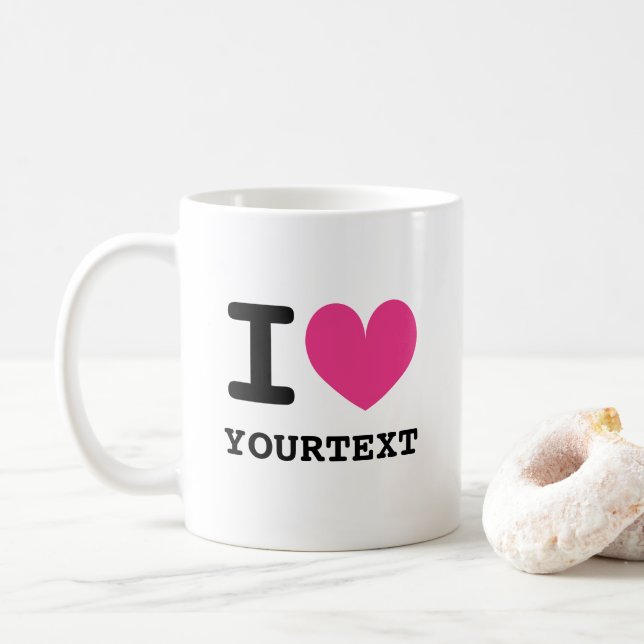 Costumo fazer uma caneca de café com ícone de amor (Com Donut)