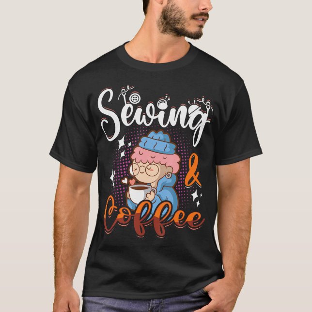 Costura Café Patchwork - Camiseta Novidade para Co (Frente)