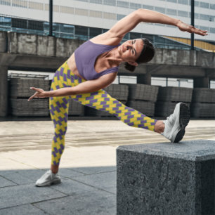 Cota Chevron Gym Yoga Pant Lemon Leggings