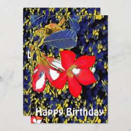 Cota Floral de Aquarela Vermelha Adenium B'Day