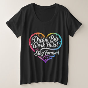 Cota motivacional Camisa T de tamanho mais feminin