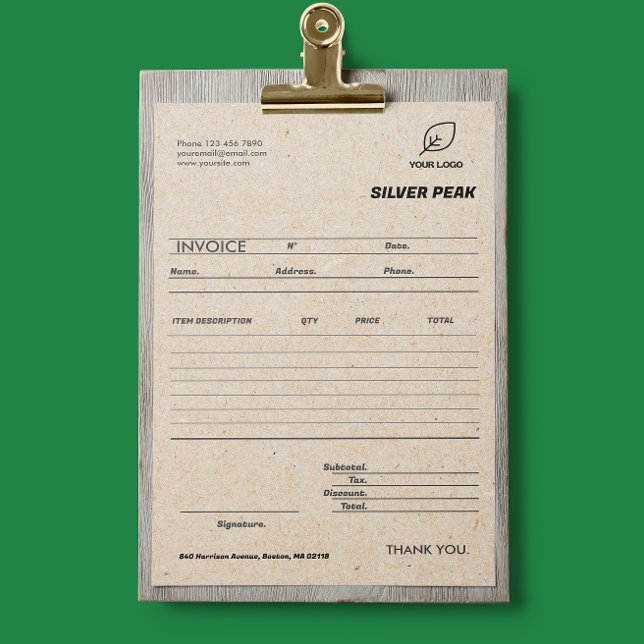 Cotação do Formulário de NFF Comercial da Kraft da (Gray Kraft Business Invoice Form Quotation)