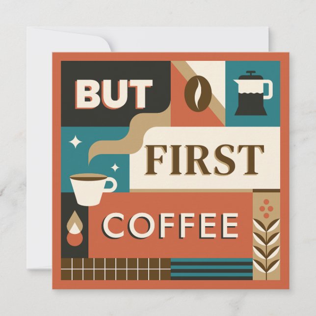 Cotações de Café Coloridas de Texto Personalizado (Frente)