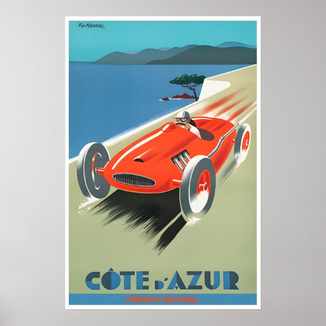 Côte D Azur Impressão Arte da Riviera Francesa Fra (Frente)