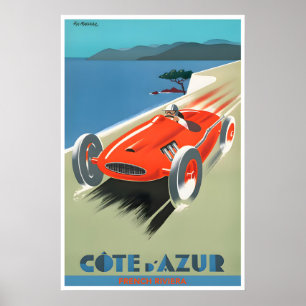 Côte D Azur Impressão Arte da Riviera Francesa Fra