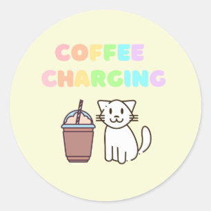 Cotovelo Colorido Café&Gato Colorido Adesivo redon