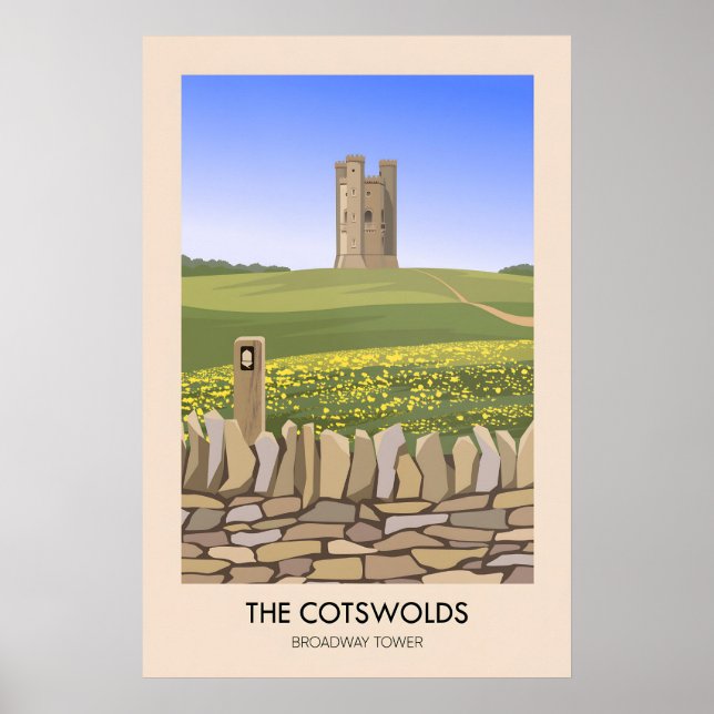 Cotswolds Broadway Tower Travel Poster (Frente)