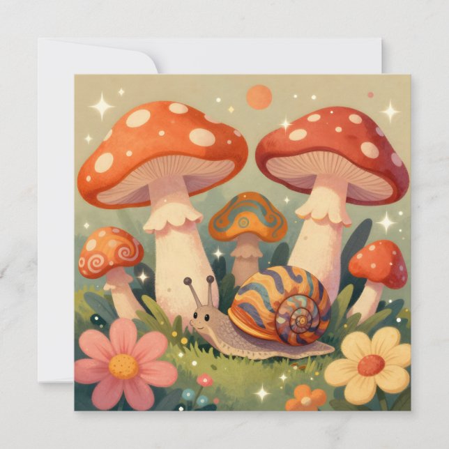 Cottage Core Snail and Musrhooms (Frente)