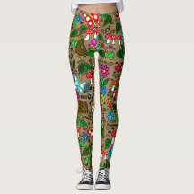 Cottagecore Calças Legging