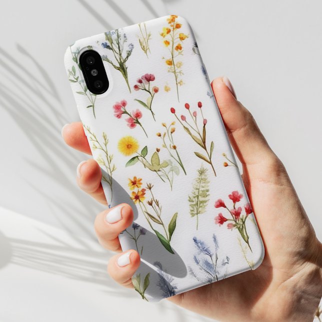 Cótulo Aquoso Flor Selvagem Botânica Moderna Flora (Cute Watercolor Wildflower Modern Floral Botanical Case-Mate iPhone Case)