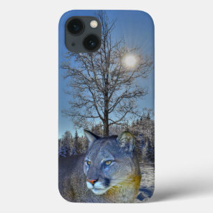Cougar Mountain Lion & Winter Tree