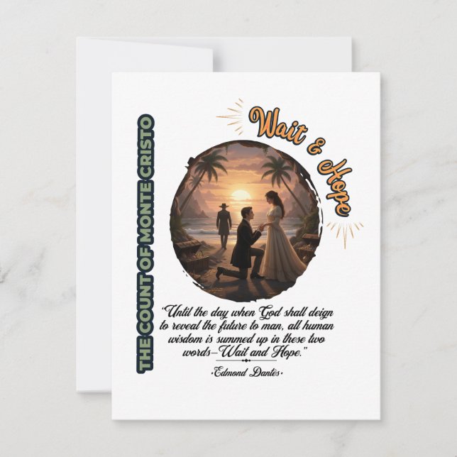 Count of Monte Cristo Wait & Hope Sunset Flat Card (Frente)