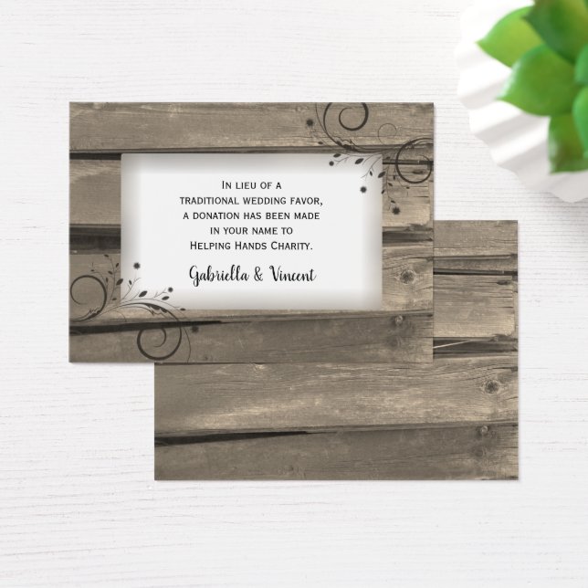 Country Barn Wood Flowers Casamento Charity Favor (Mesa)