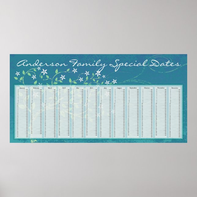 Country Blue Tree Dutch Birthday Poster (Frente)