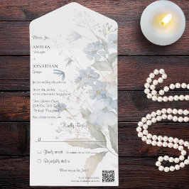 Country Blue Wildflower no Código QR Branco