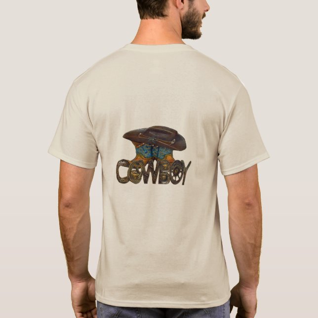 Country Cowboy Boots Hat T-Shirt (Verso)