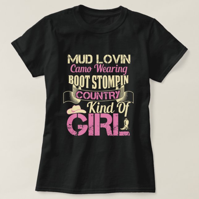Country Girl cita o T-Shirt de Ladie (Frente do Design)