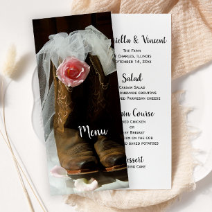 Country Rosa e Cowboy Boots Western Weding Menu