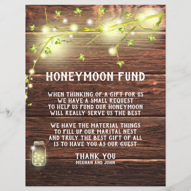 Country Rustic Mason String Lights Honmoon Fund (Frente)