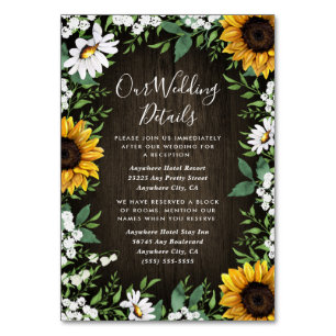 Country Rustic Sunflower Casal Inserir Cartões