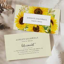 Country Sunflower | Cartão de visita amarelo