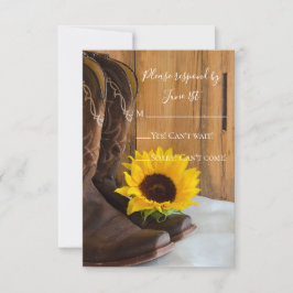 Country Sunflower Western Barn Weding RSVP
