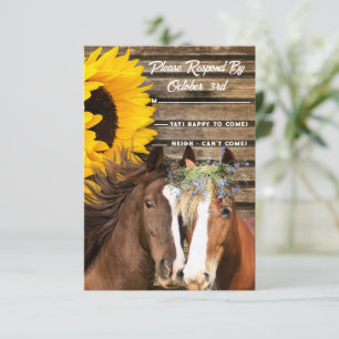 Country Sunflower Western Rustic Weding RSVP