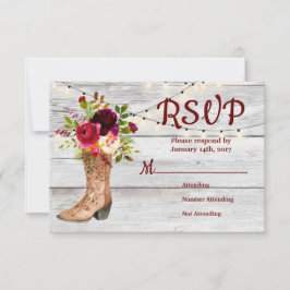 Country Western Boot Boho Rustic Marsala RSVP