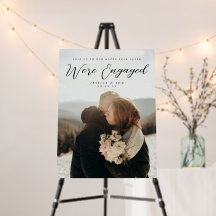 Couple Photo Engagement Party Welcome Sign Poster