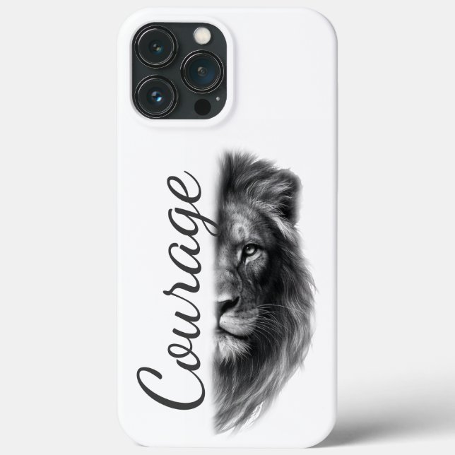 Courage Lion Artistic Minimal- (Verso)