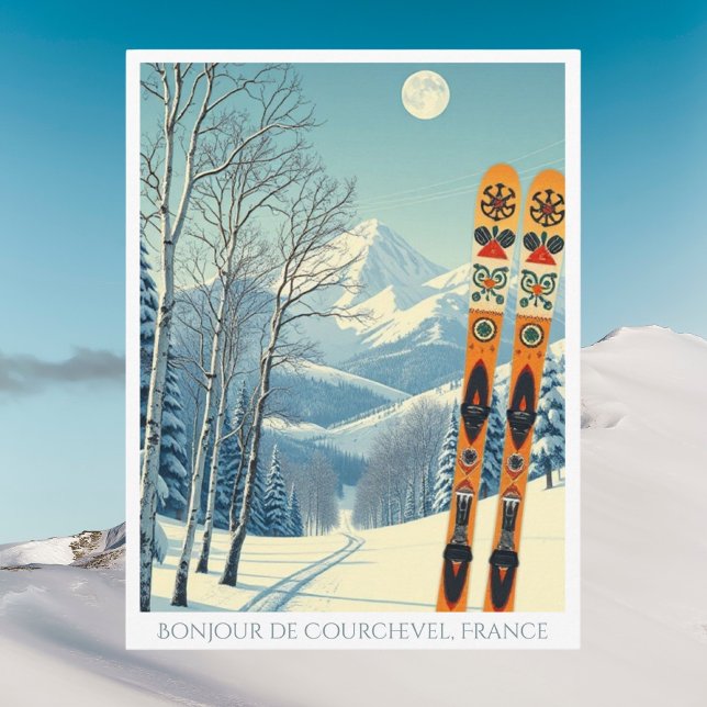 Courchevel France retro Cartão postal para férias  (Criador carregado)
