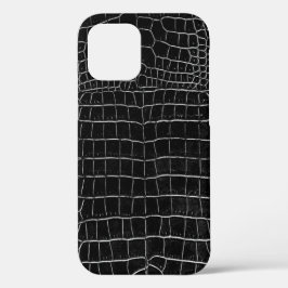Couro crocodilo preto Faux