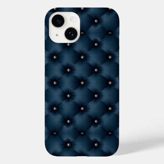 Couro Luxuoso Rebordado Azul Marinho Estilo Elegan (Verso)